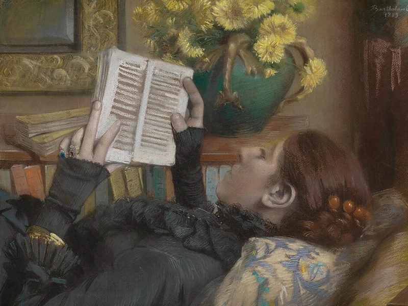1848-Paul Albert Bartholomé - La moglie dell'artista legge